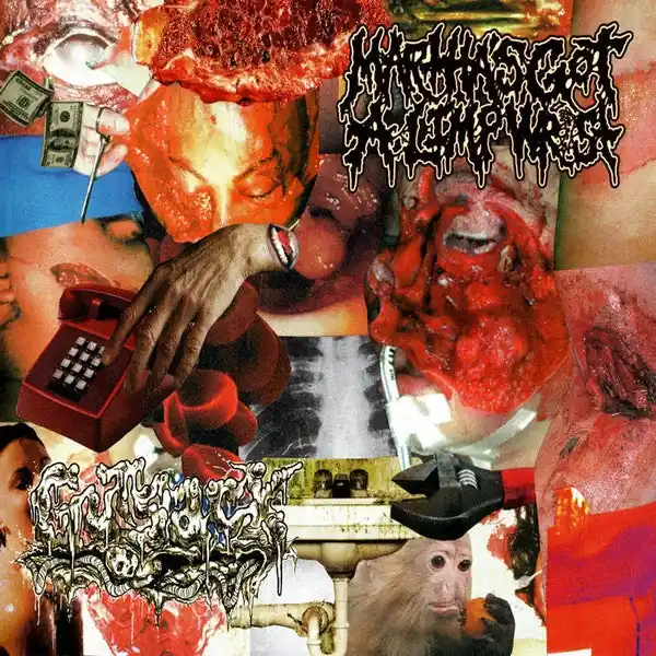 Get Yours Gutsack, Martha's Got A Limp Wrist ‎– Split 2020 - New Cassette Album 2020 Mutant Noise USA Tape - Goregrind / Grindcore