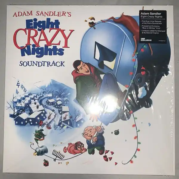 Adam Sandler – Adam Sander's Eight Crazy Nights (2002) - New LP Record 2021 Columbia Vinyl Me, Please Blue-in-whitey vinyl - Soundtrack Reduced Price